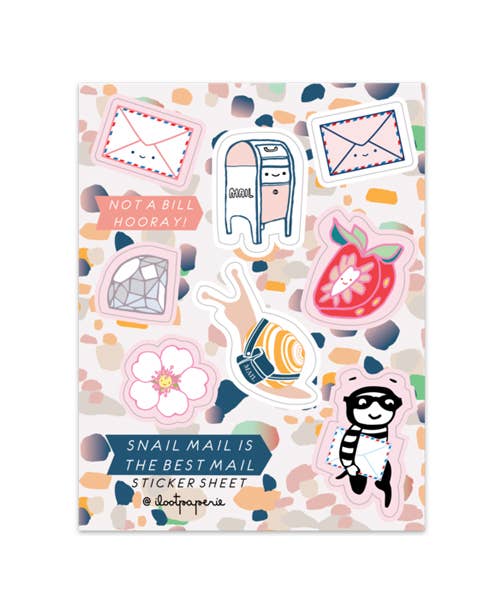 ILOOTPAPERIE - Snail Mail Stationery Lover Matte Vinyl Sticker Sheet