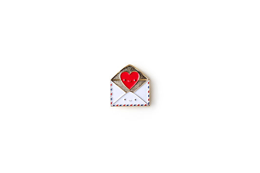 ILOOTPAPERIE - Enamel Pin - Send Love Snail Mail Envelope with Heart