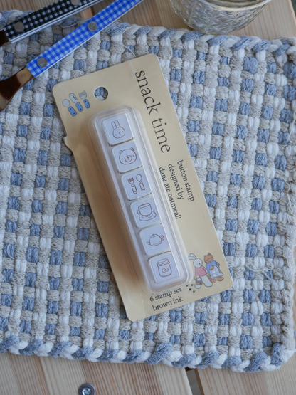 dana ate oatmeal! - Snack Time Button Stamp