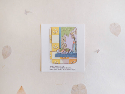 Justine Gilbuena - Matte Vinyl Sticker - Sakura Mochi