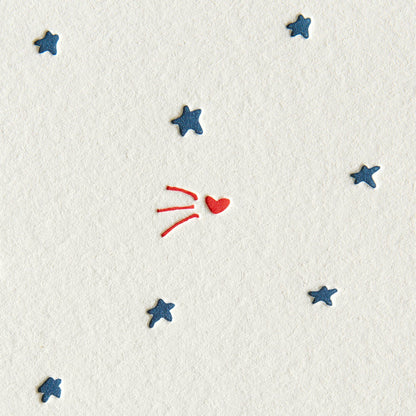 Shorthand Press - Letterpress Greeting Card - Shooting Heart
