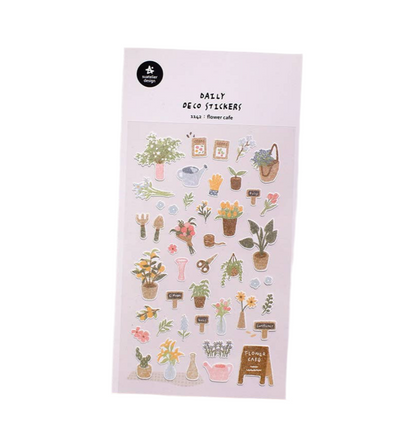 Suatelier Daily Deco Stickers - No.1142 | Flower Cafe