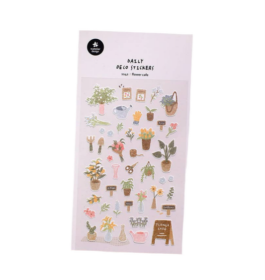 Suatelier Daily Deco Stickers - No.1142 | Flower Cafe