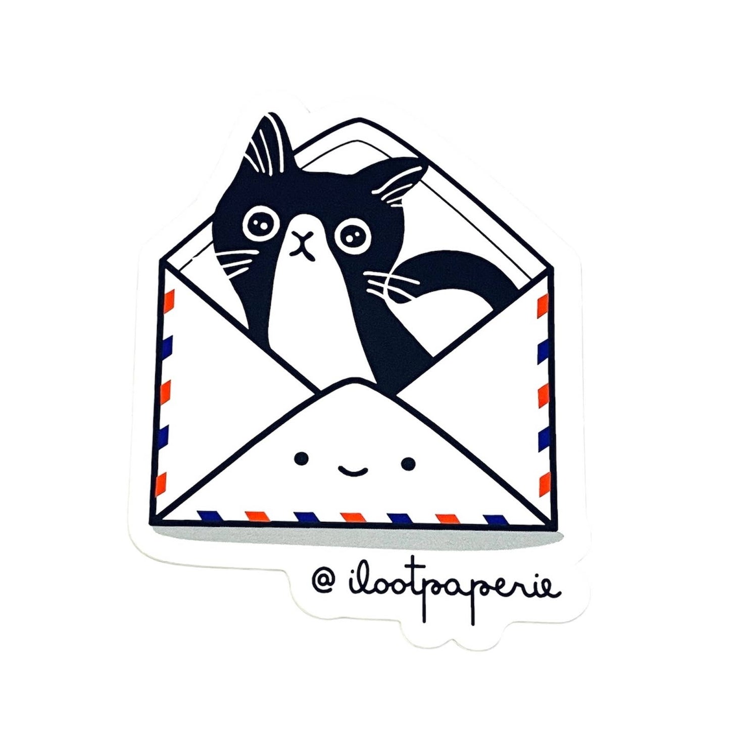 ILOOTPAPERIE - Matte Vinyl Sticker - Tuxedo Cat Mail