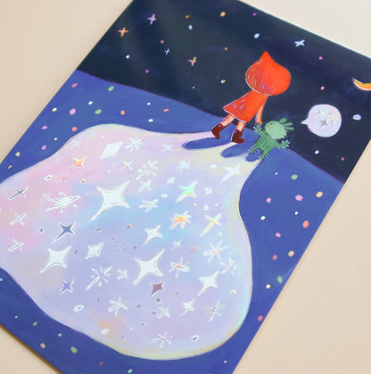 Tiny Kikimo - 4x6" Shimmer Mini Print - What's Your First Word?