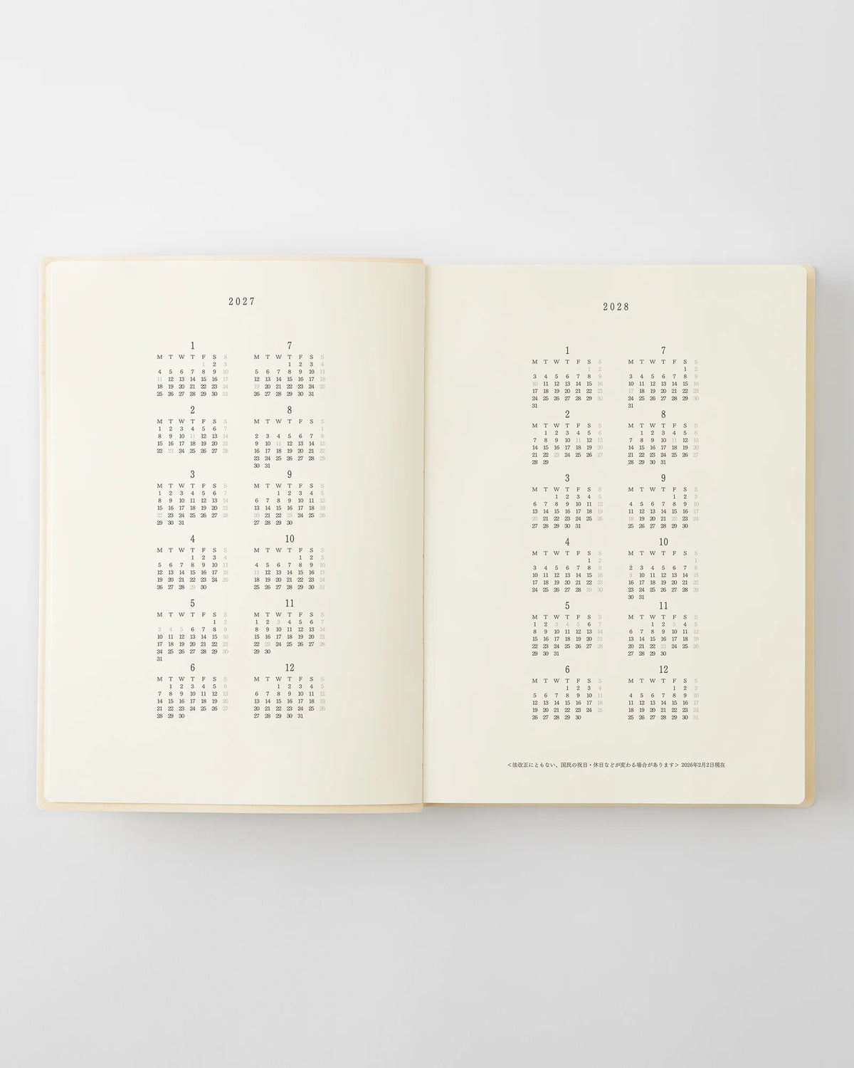 MD 2027 Notebook Diary 1 Day 1 Page - A5