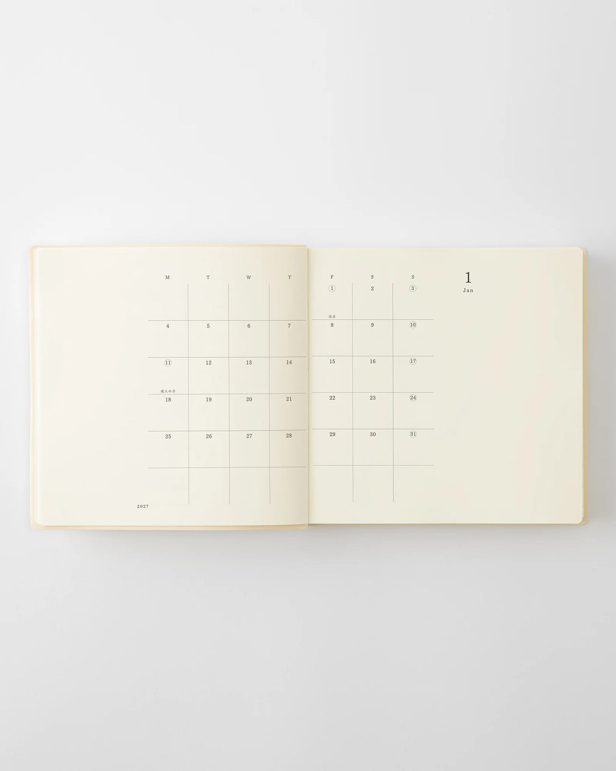 MD 2027 Notebook Diary 1 Day 1 Page - A5 Square