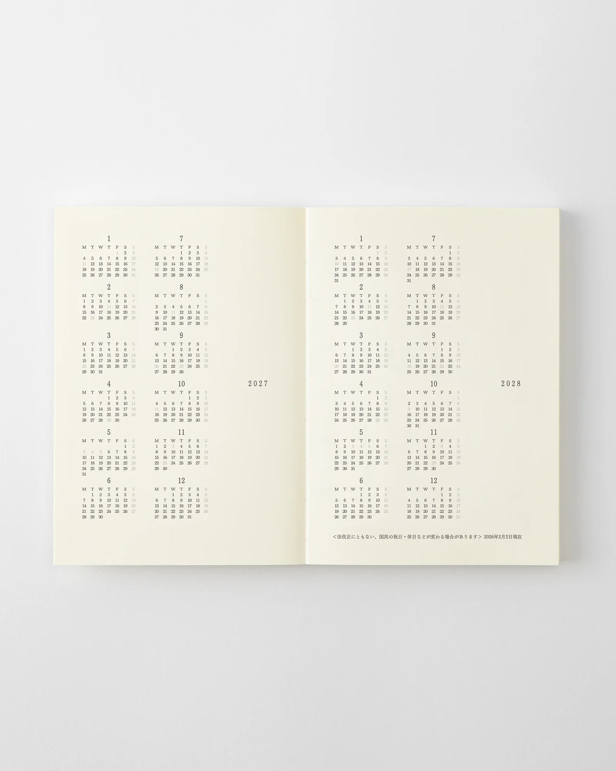 MD 2027 Notebook Diary - A6