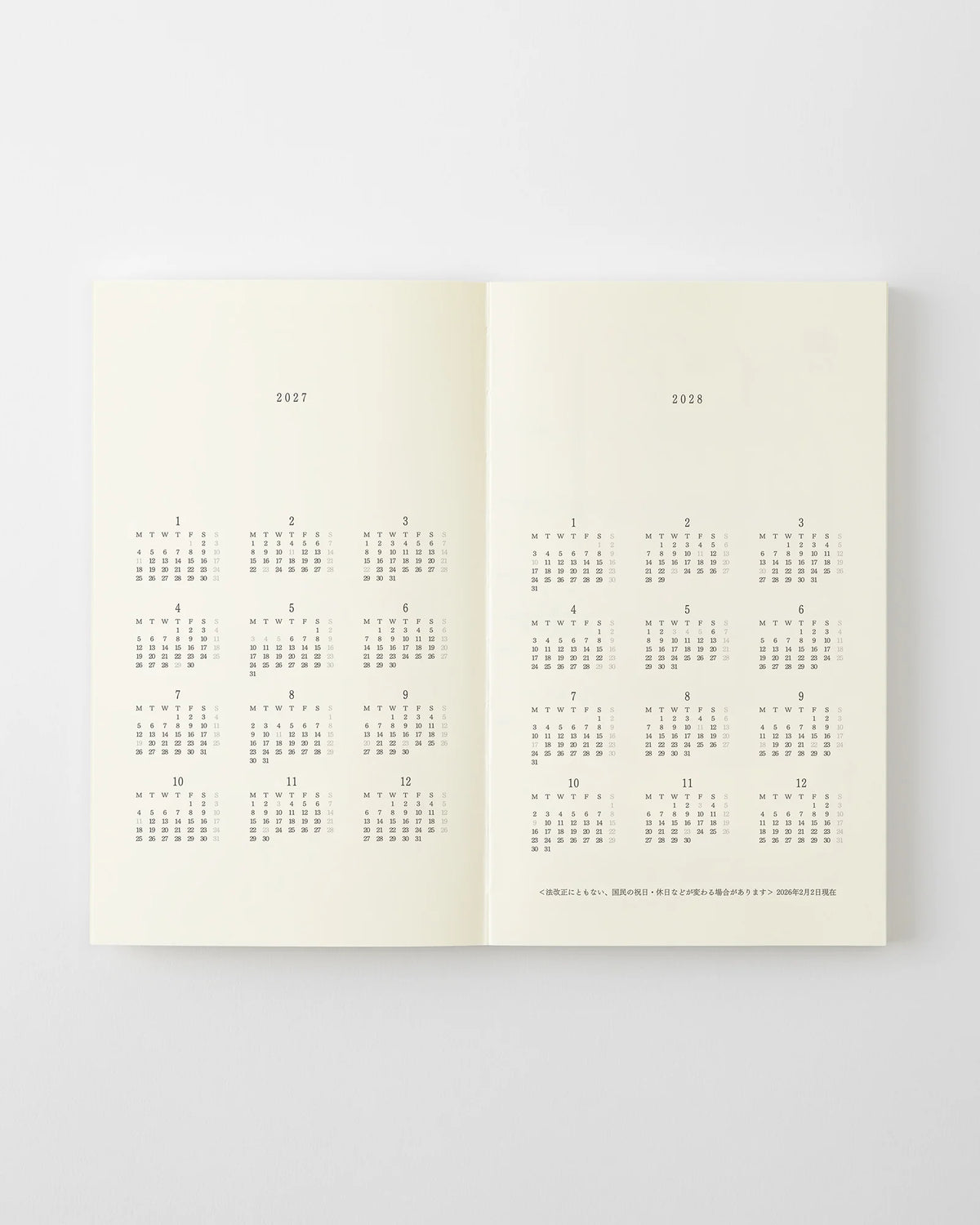MD 2027 Notebook Diary - B6 Slim
