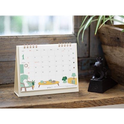 Midori 2027 Desk Ring Calendar - Dog - Medium