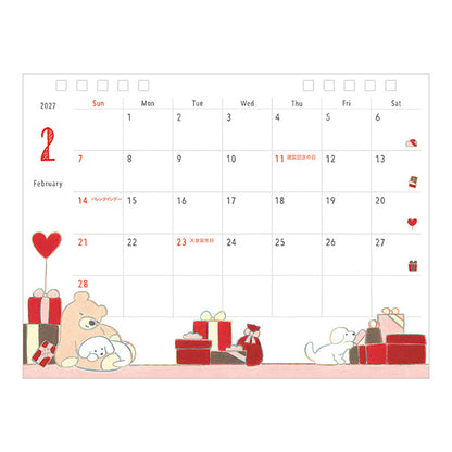 Midori 2027 Desk Ring Calendar - Dog - Medium
