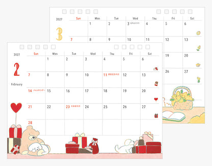 Midori 2027 Desk Ring Calendar - Dog - Medium