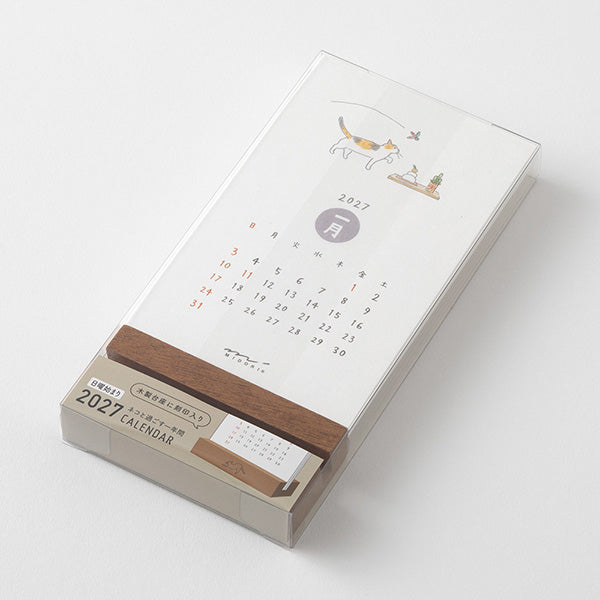 Midori 2027 Stand Calendar - Cat