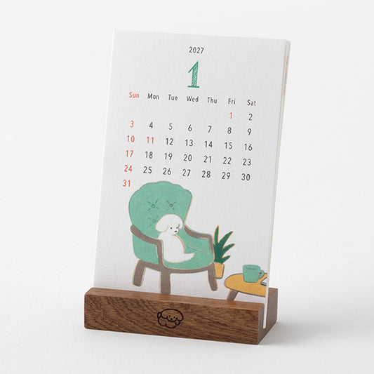 Midori 2027 Stand Calendar - Dog