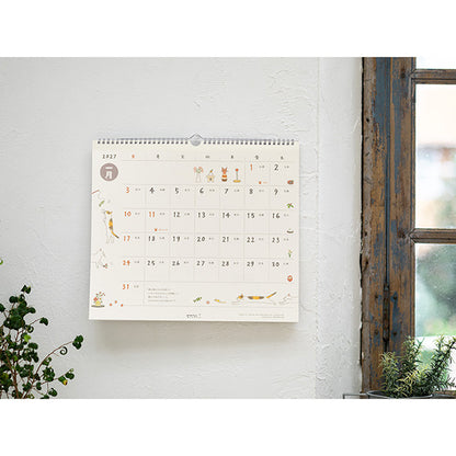 Midori 2027 Wall Calendar - Cat - Large