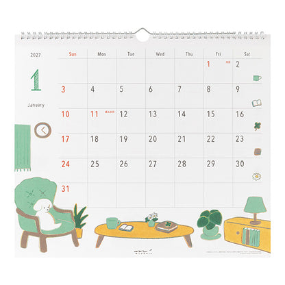 Midori 2027 Wall Calendar - Dog - Large