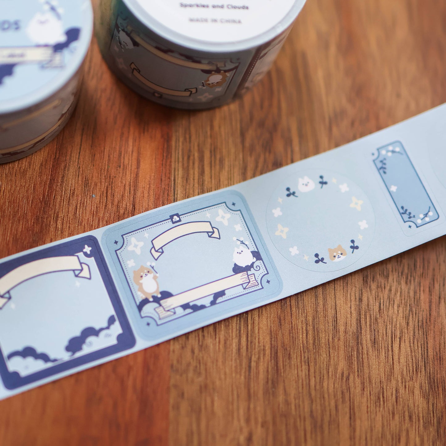 Thousand Skies - Kiss Cut Paper Roll Labels - Sparkles and Clouds