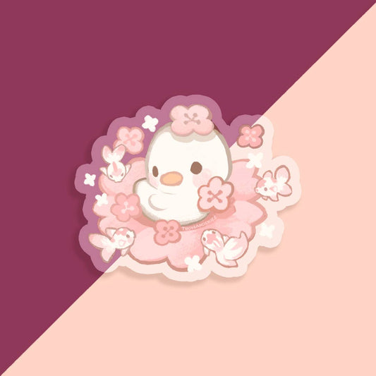 Thousand Skies - Transparent Vinyl Sticker - Sakura Duckling
