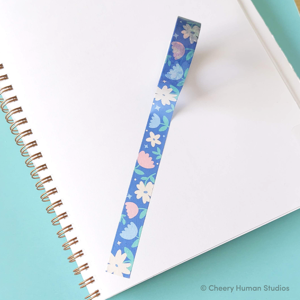 Cheery Human Studios - Periwinkle Florals Washi Tape