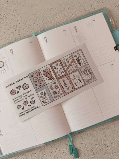 dana ate oatmeal! - Flower Pressing Washi Sticker Sheet