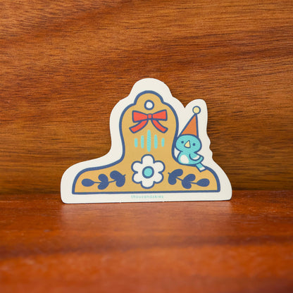 Thousand Skies - Holographic Vinyl Sticker - Blue Bird Brass Clip