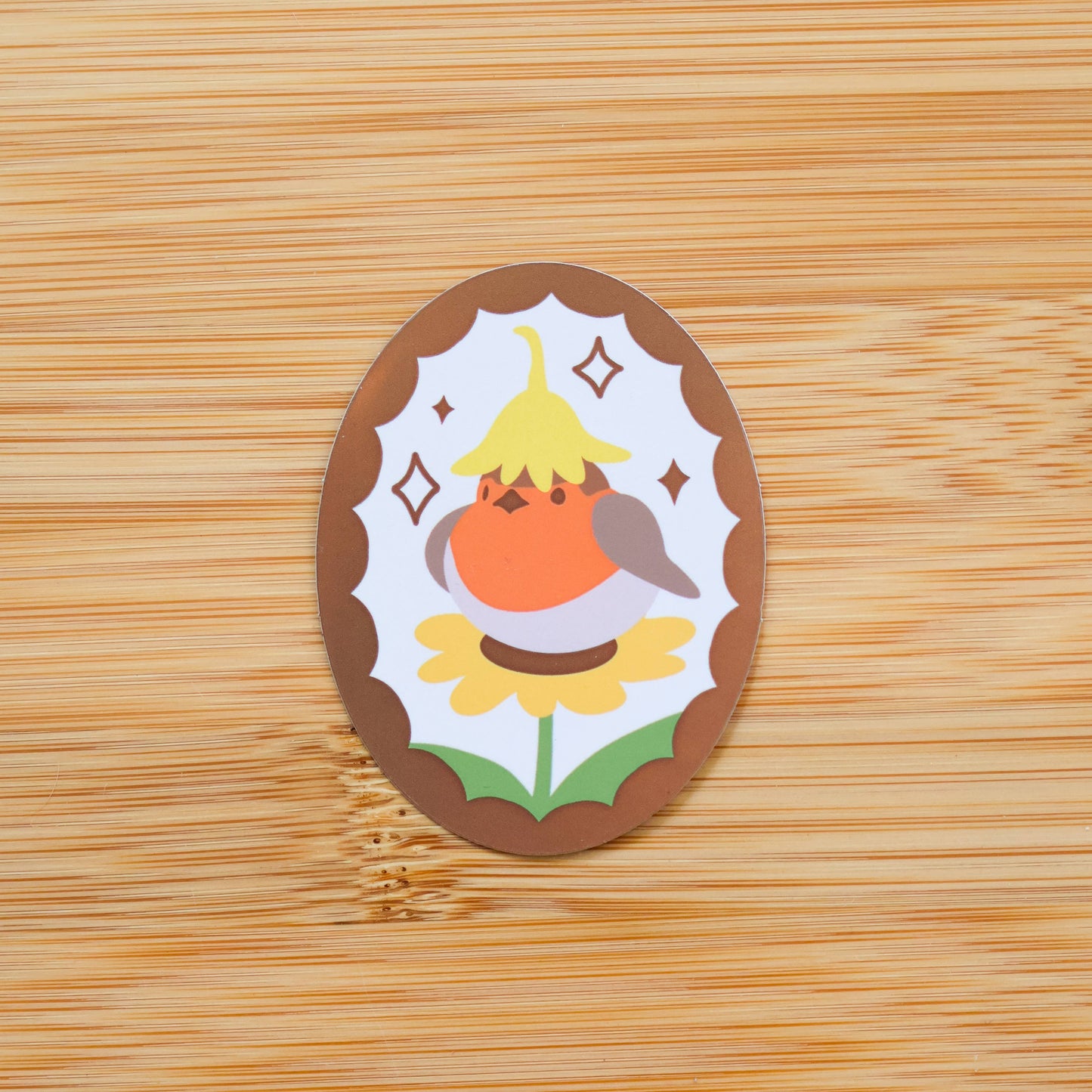 Thousand Skies - Holographic Vinyl Sticker - Flower Robin