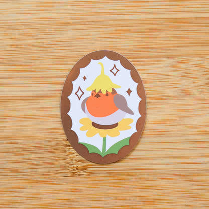Thousand Skies - Holographic Vinyl Sticker - Flower Robin