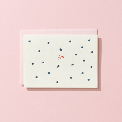 Shorthand Press - Letterpress Greeting Card - Shooting Heart