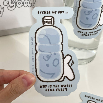 The Chubby Bunny Brand - Drink More Water Vinyl Sticker