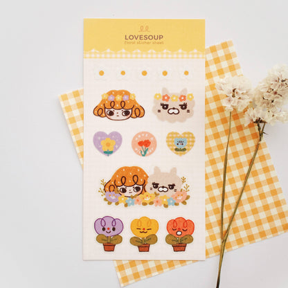 Lovesoup Sticker Sheet - Floral Deco