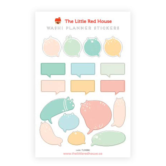 The Little Red House - Chatting Kitty Planner Washi Stickers