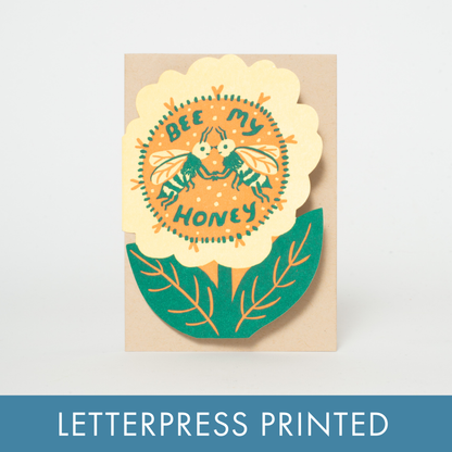 Egg Press Manufacturing - Phoebe Wahl Letterpress Greeting Card - Bee My Honey