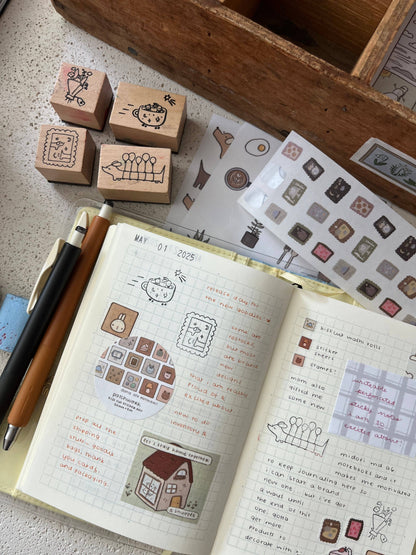 dana ate oatmeal! - Cup Car Wooden Stamp