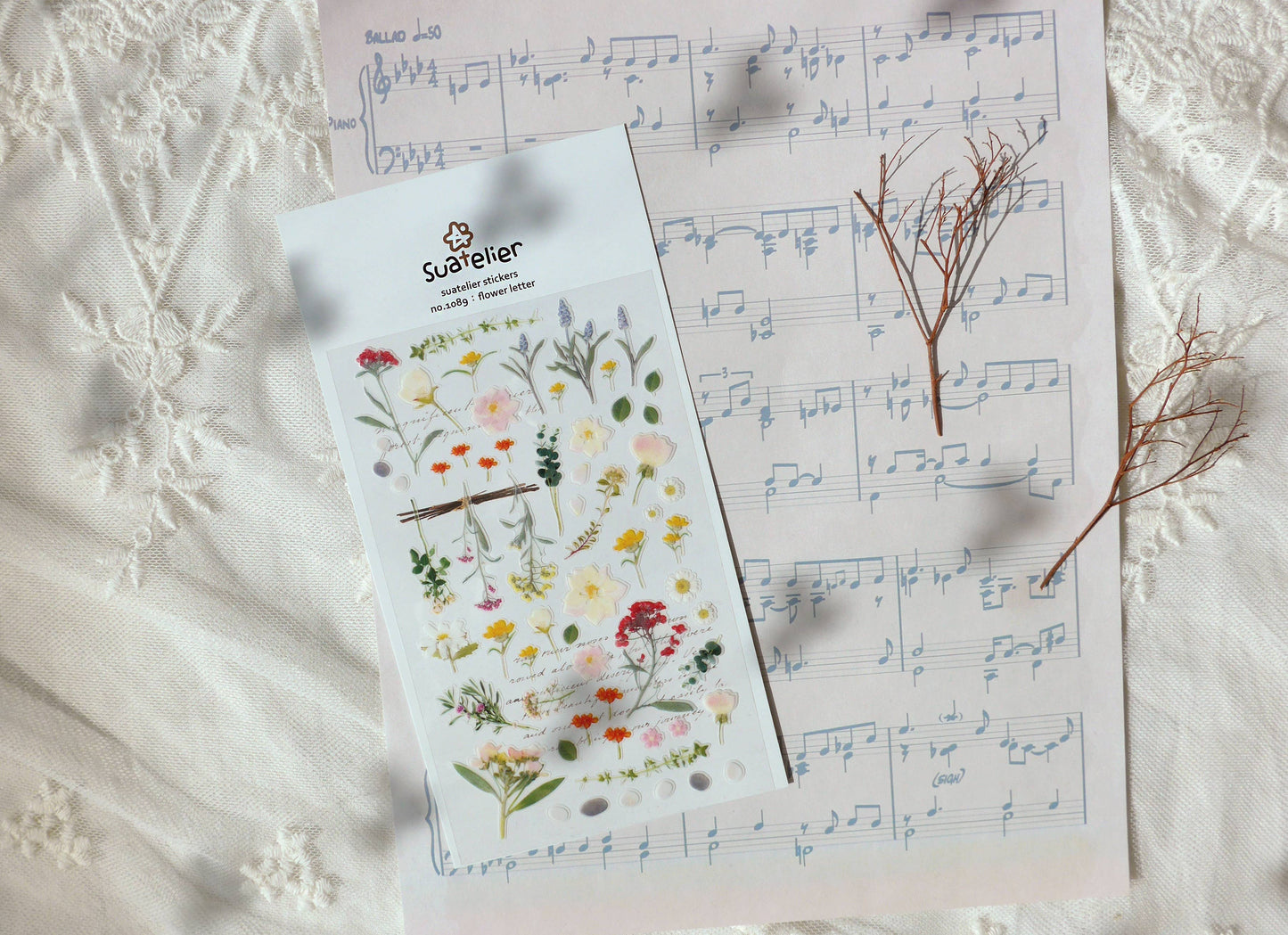 Suatelier Stickers - No.1089 | Flower Letter