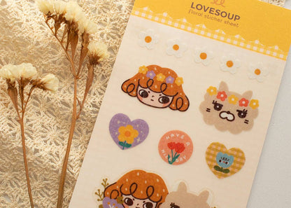 Lovesoup Sticker Sheet - Floral Deco