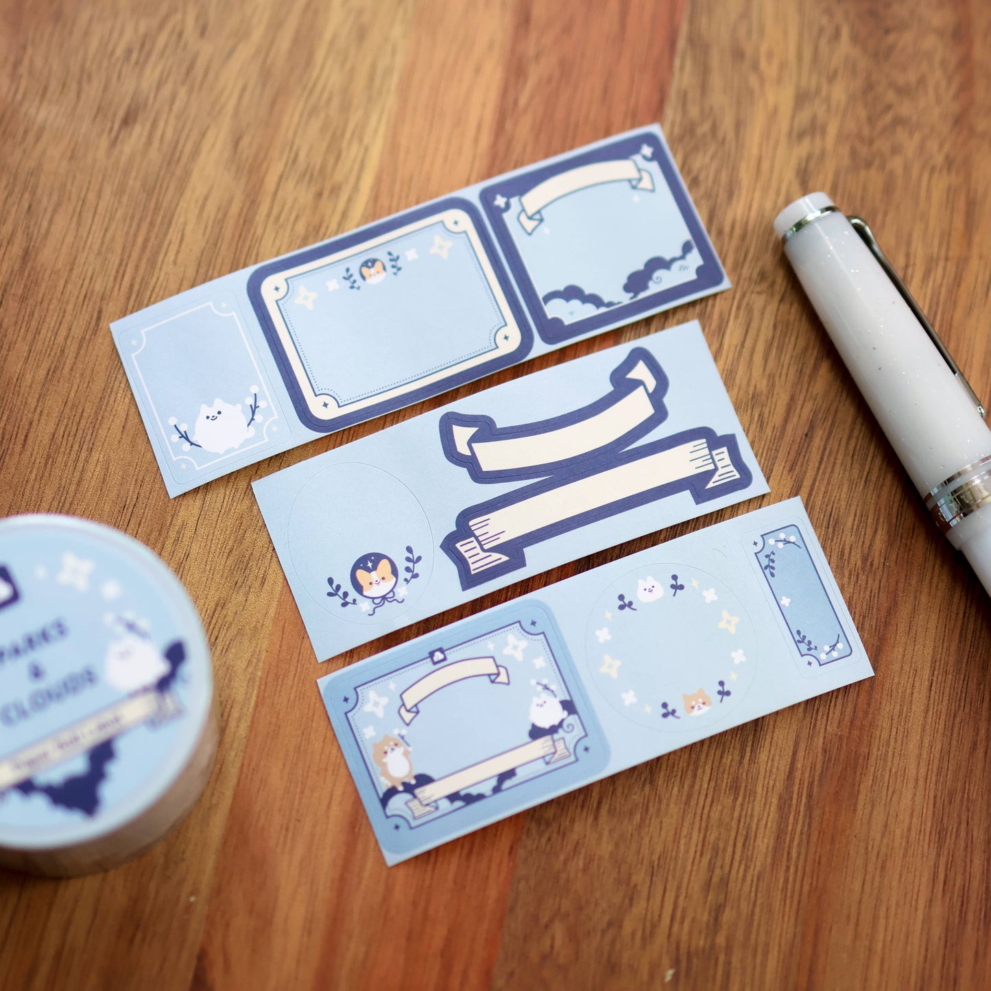 Thousand Skies - Kiss Cut Paper Roll Labels - Sparkles and Clouds