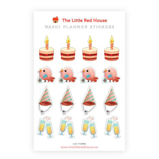 The Little Red House - Celebration Planner Washi Stickers