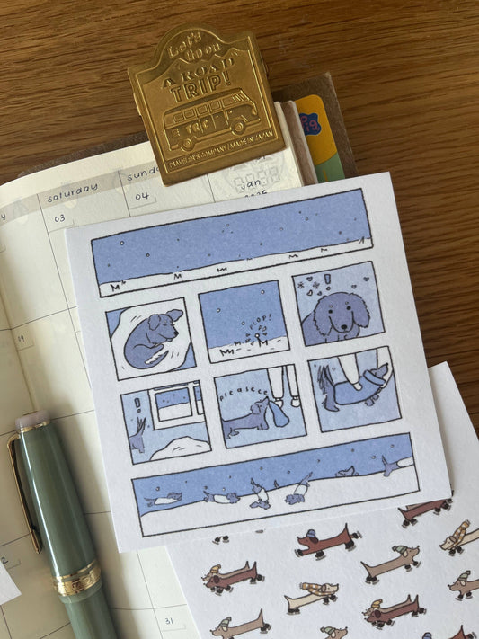 dana ate oatmeal! - Snow Boy Washi Sticker Sheet