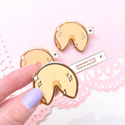 Sugarnova - Fortune Cookie Slider Enamel Pin - It's Never Too Late to Begin Again