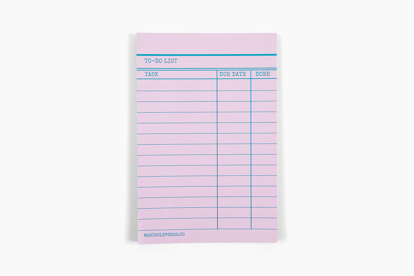 Marigold Press - Library Card Notepad - Pink