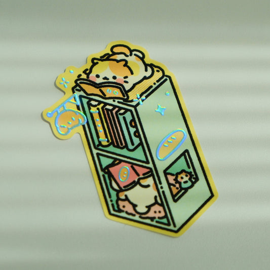 2jingis2jing - Die Cut Sticker - Bunnie Island Reading Club - Mocha & Maple