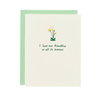 Shorthand Press - Letterpress Greeting Card - Friendship Dandelion