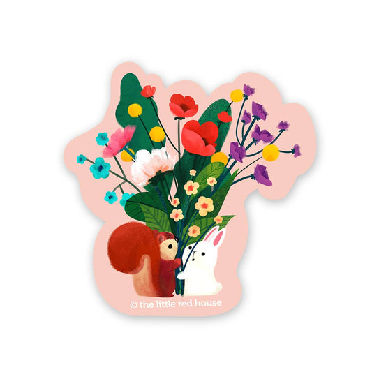 The Little Red House - Flower Vinyl Sticker
