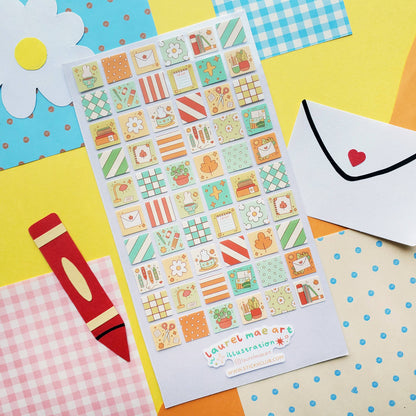 STICKII - Sticker Sheet - Cozy Desk Patchwork
