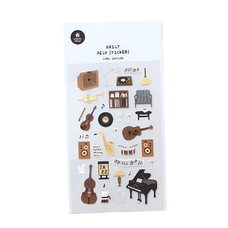 Suatelier Daily Deco Stickers - No.1189 | Jazz Cafe