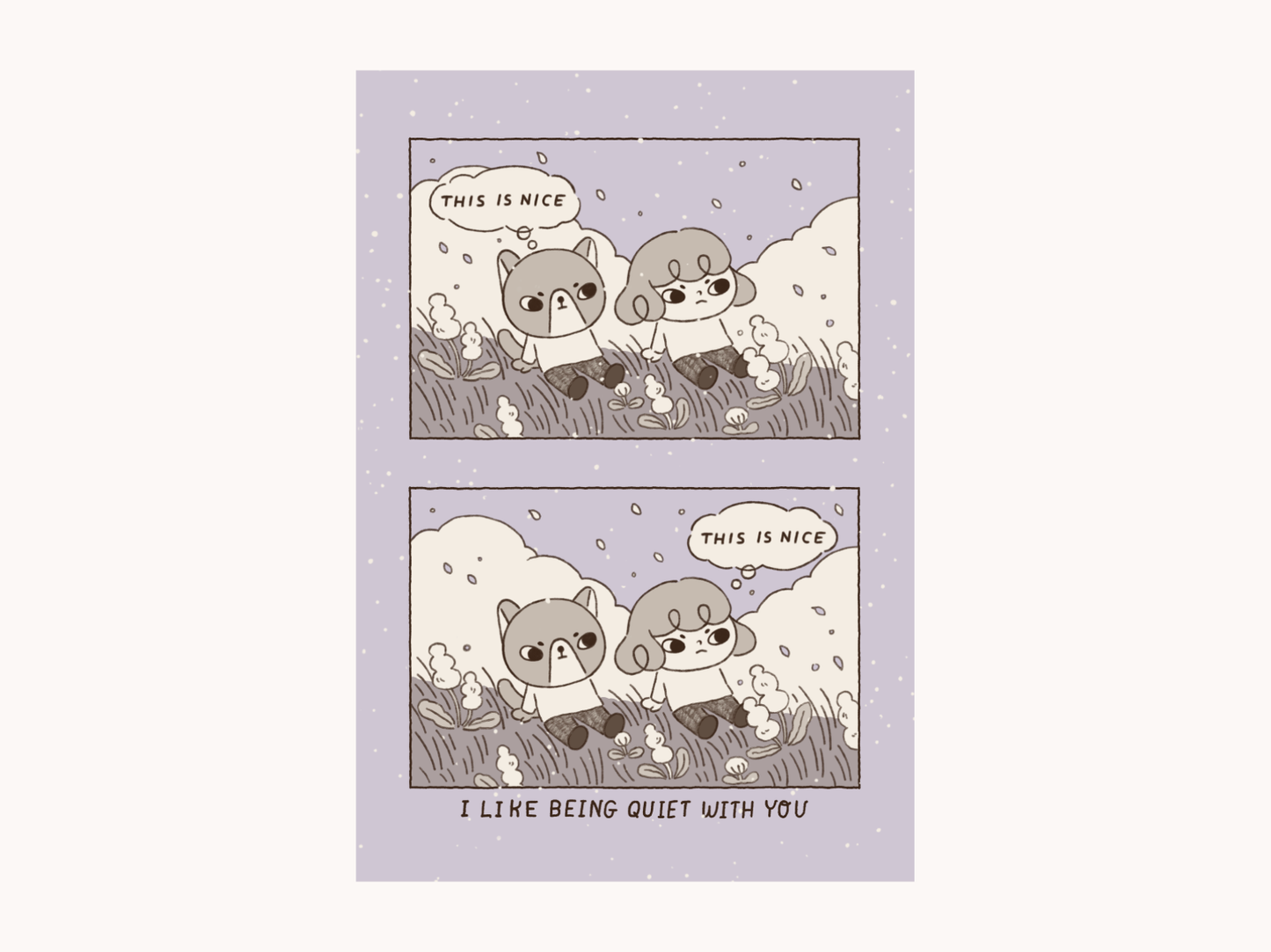 Lovesoup Risograph Postcard - Quiet With You