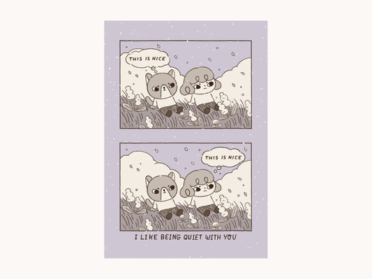 Lovesoup Risograph Postcard - Quiet With You