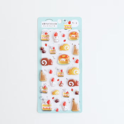 Furukawashiko 3D Sticker Sheet - Sweets Animal Workshop Vol. 3 - Cake