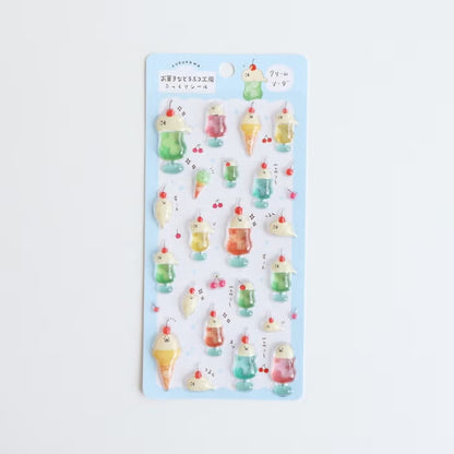 Furukawashiko 3D Sticker Sheet - Sweets Animal Workshop Vol. 3 - Cream Soda