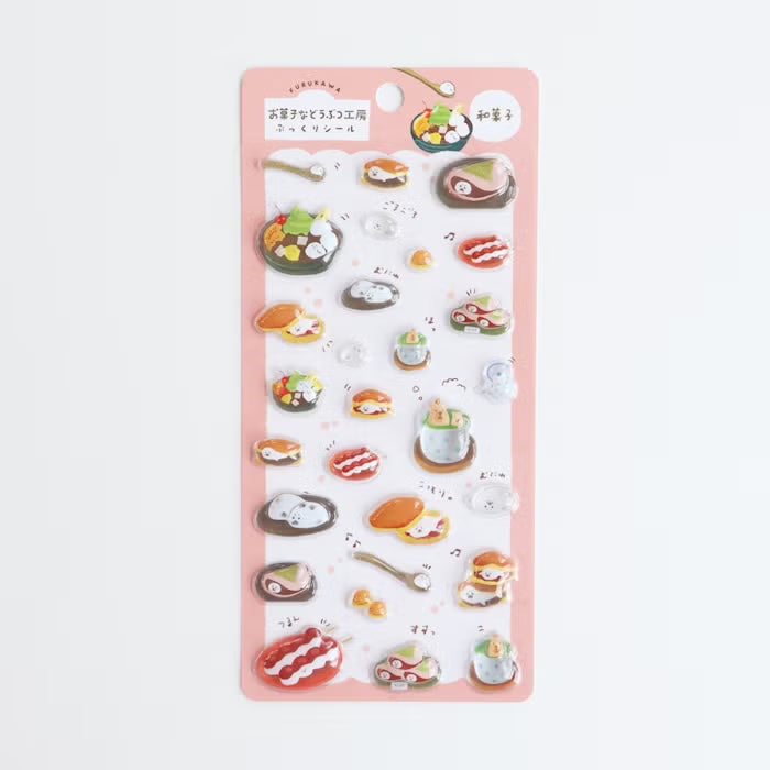 Furukawashiko 3D Sticker Sheet - Sweets Animal Workshop Vol. 3 - Japanese Sweets